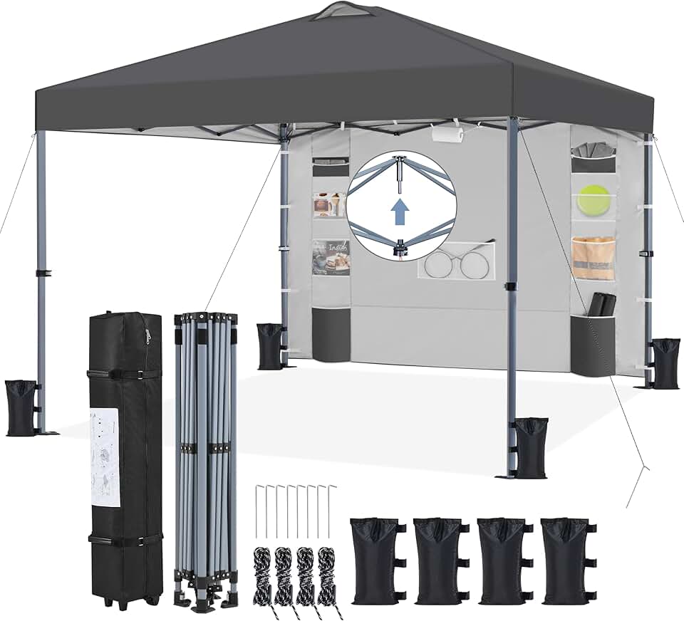 etevert - tonnelle pliante réglable - imperméable, anti-UV, parois latérales