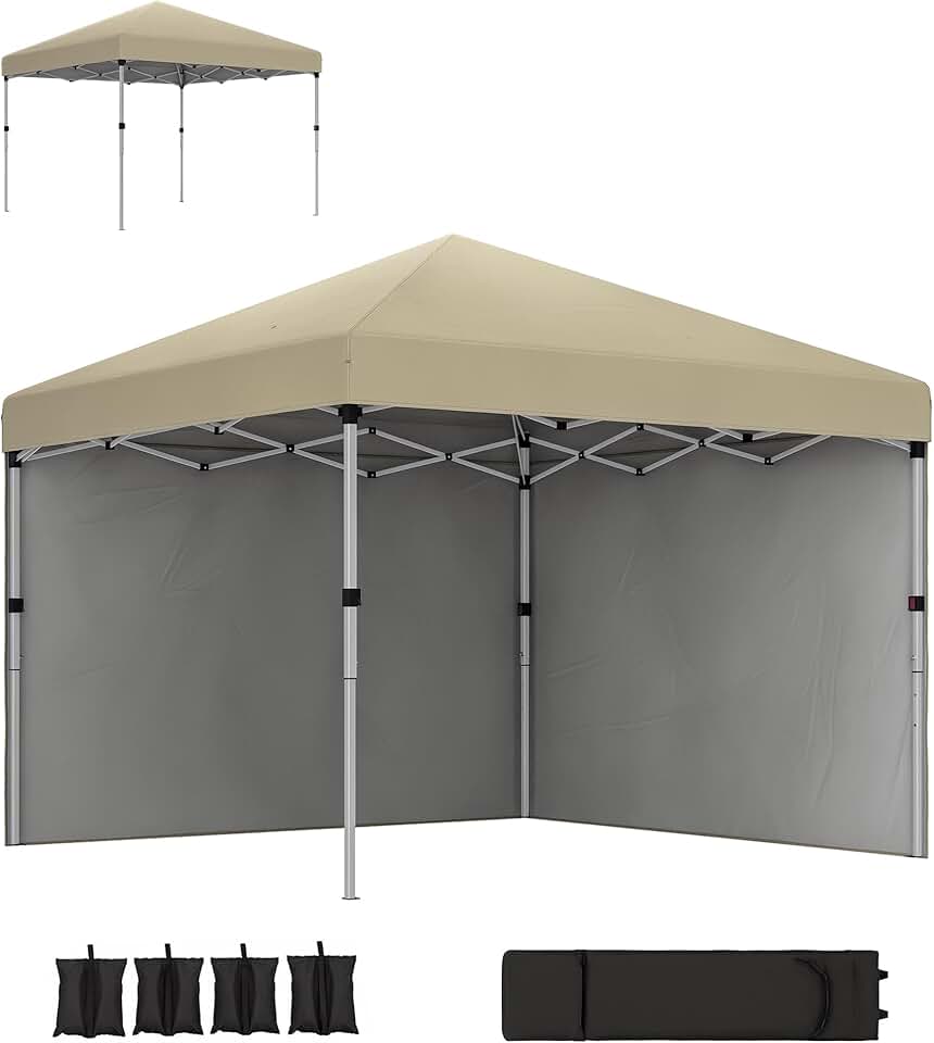 etevert - tonnelle pop-up réglable - 297x297x288cm - UV 30+ 2 parois