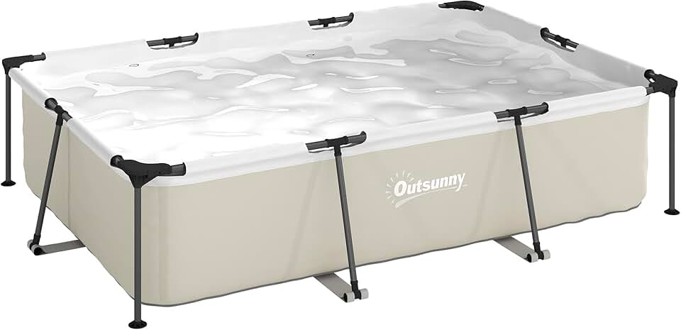 etevert - Piscine tubulaire rectangulaire - 316x238x66,5 cm - pompe de filtration, PVC triple couche, structure antirou