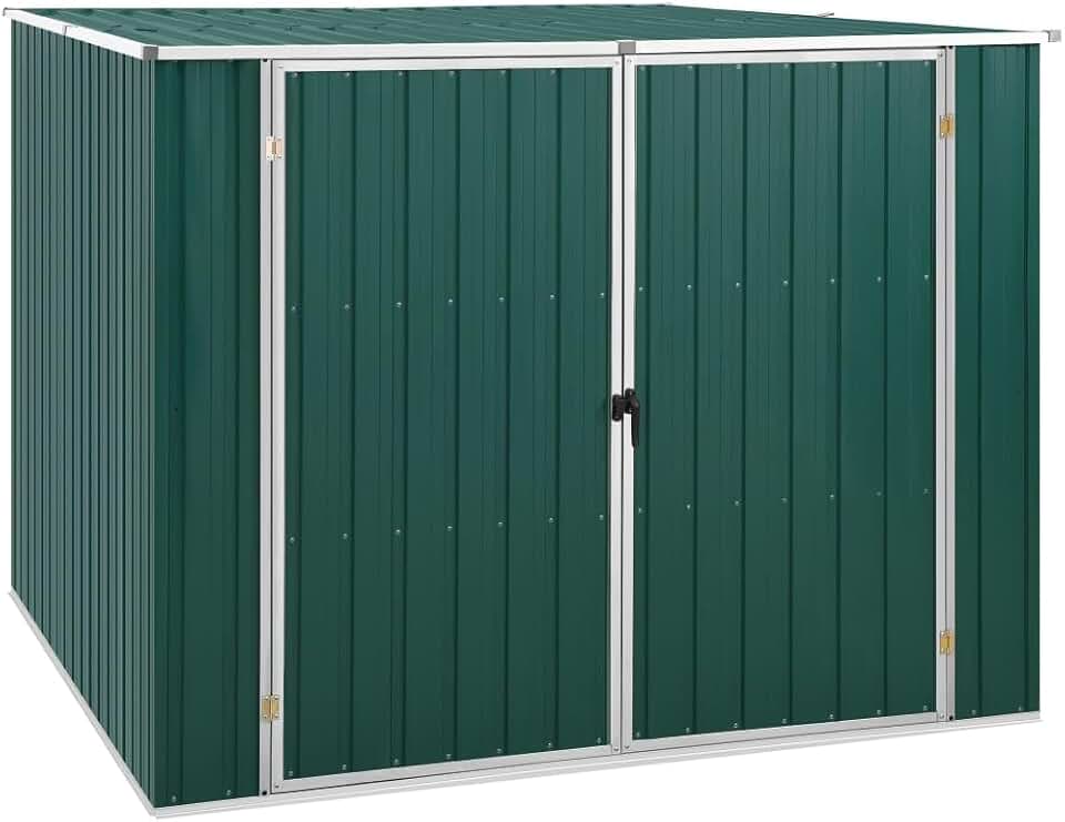 etevert Abri de jardin, abri de jardin extérieur, armoires extérieures, abris de jardin, abri de jardin extérieur, acier galvanisé vert, 195 x 198 x 159 cm