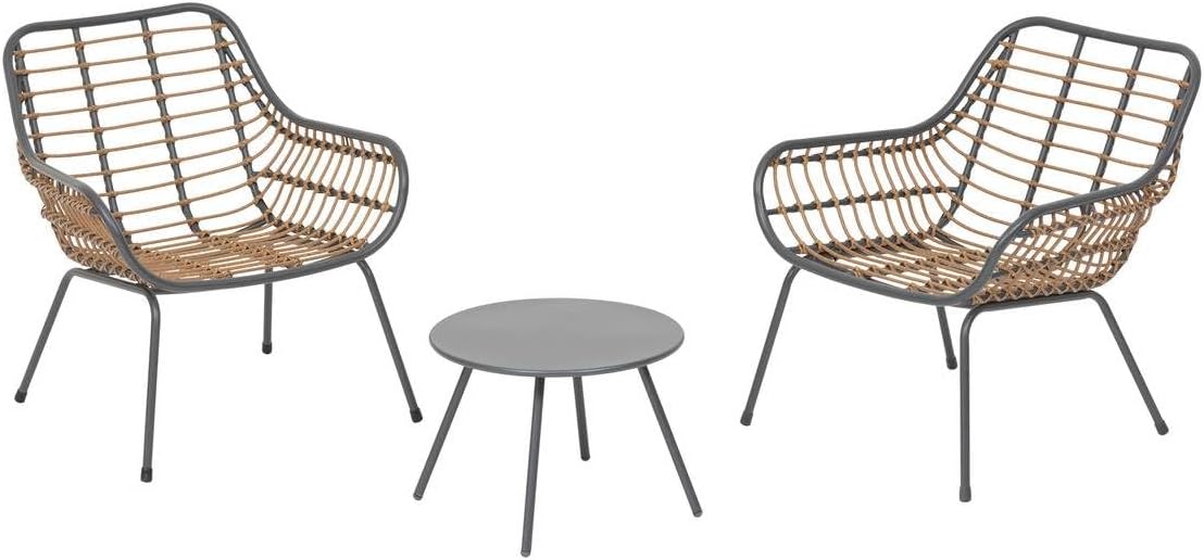 etevert - Paopao Duo - dimensions compactes - résine tressée, acier anticorrosion, coussins inclus