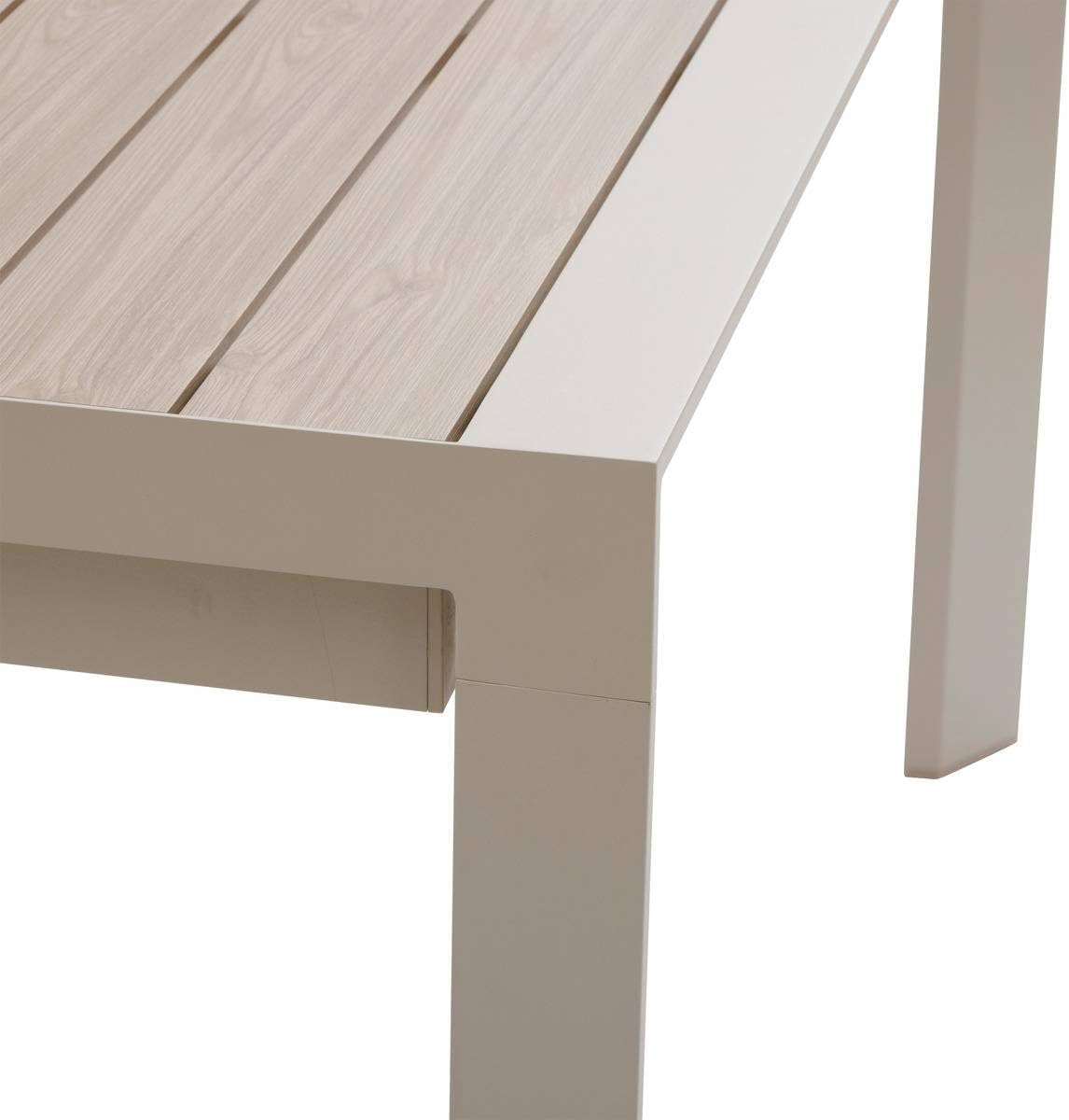 etevert - Evasion Argile - table extensible 14 places - aluminium bois antirouille, rallonge