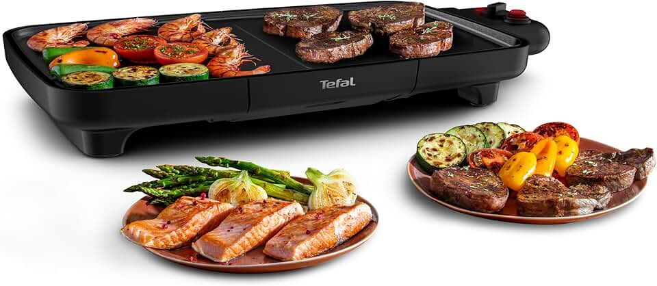 etevert - Booster Plancha électrique 2200W 2 zones, grande surface, thermostat réglable CB642800