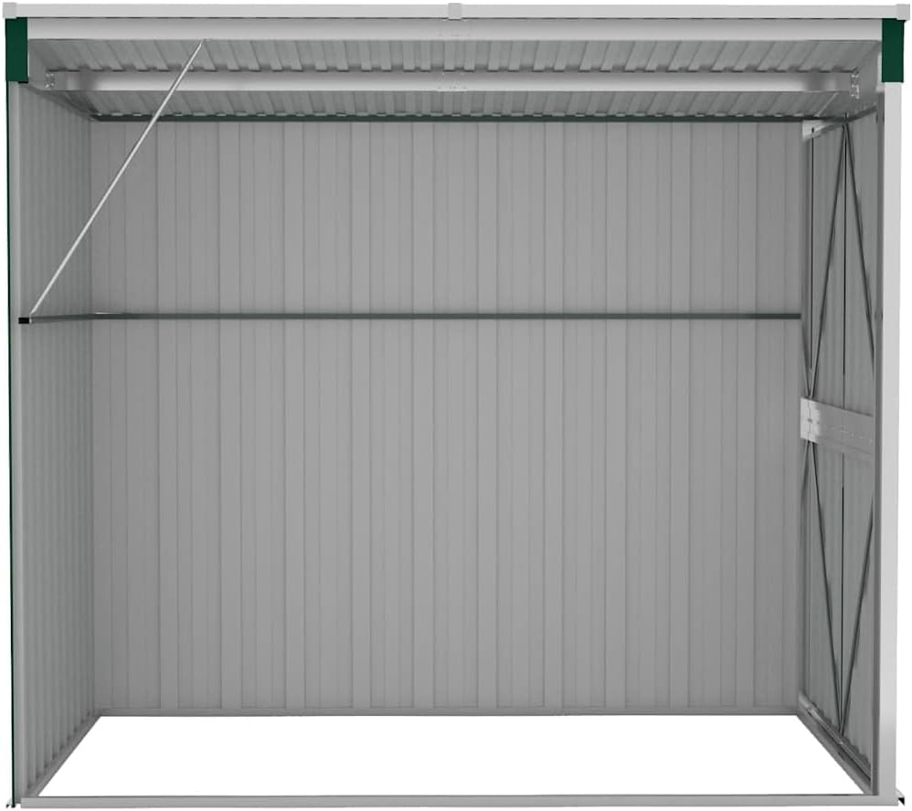 etevert Abri de Jardin Mural Vert 118x194x178 cm Acier galvanisé,Structures extérieures, Cabanes & abris de Jardin,316221