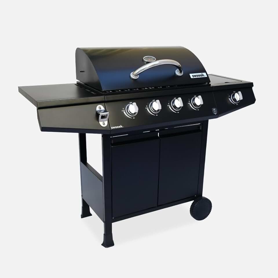 etevert - Treville - BBQ gaz 4 brûleurs + feu latéral, thermomètre