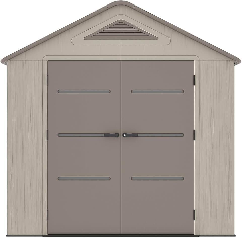 etevert - Abri de Jardin Beige/Marron 9,5m² résine, plancher, ép. 22mm ANTEVA