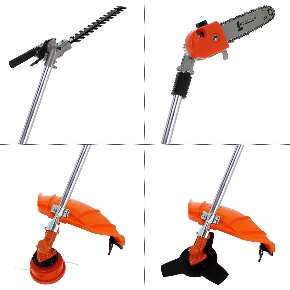 etevert - outil multifonction thermique 4 en 1 - 52cc - tronçonneuse, débroussailleuse, taille-haies