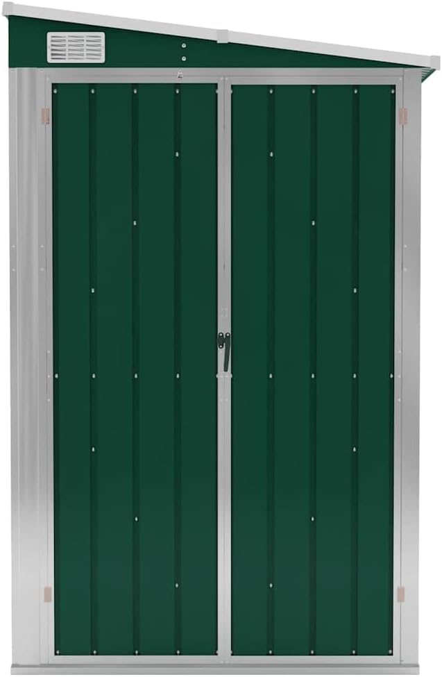 etevert Abri de Jardin Mural Vert 118x194x178 cm Acier galvanisé,Structures extérieures, Cabanes & abris de Jardin,316221