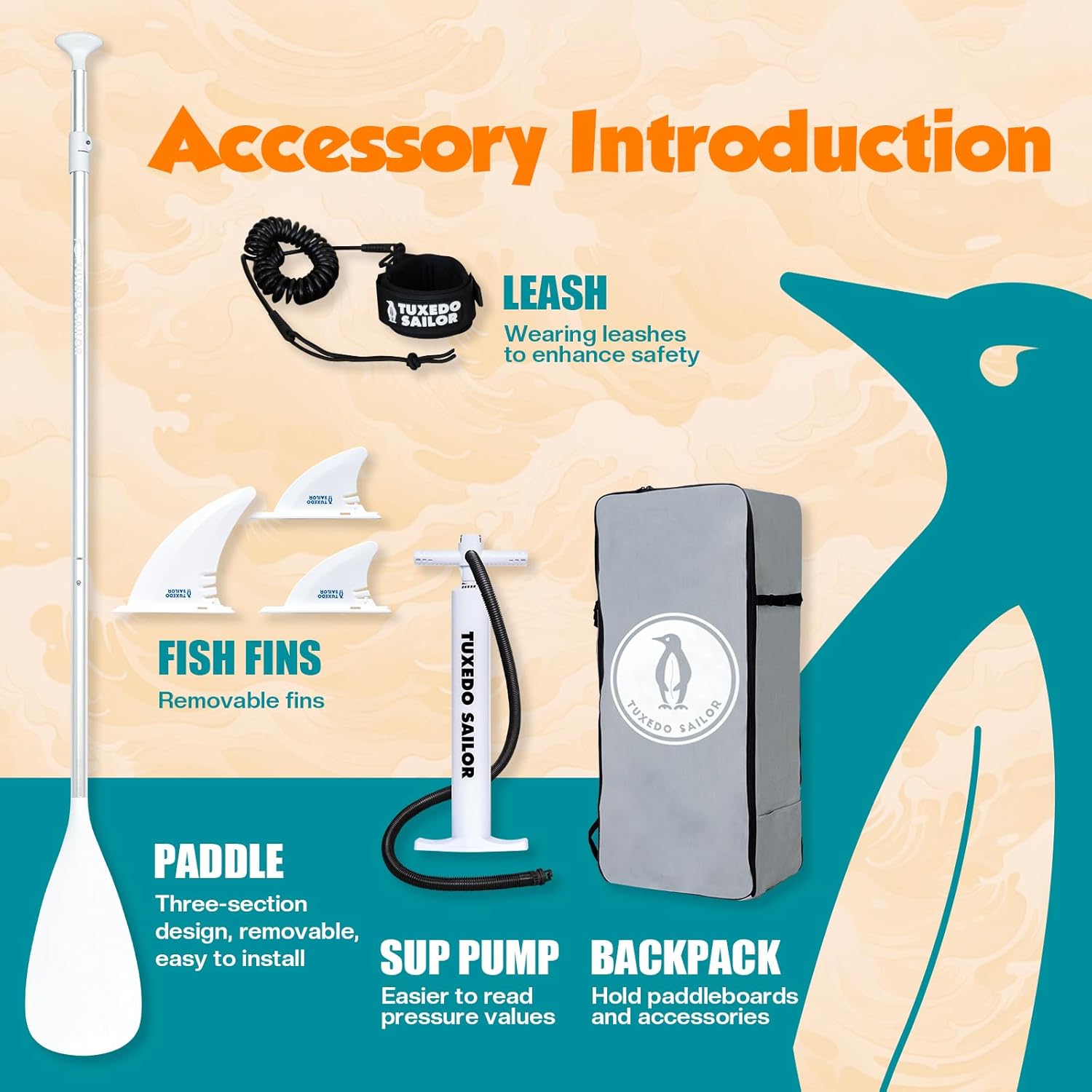 etevert Paddle Gonflable Adulte, Planche de Stand Up Paddle Gonflable, Sup Paddle Board Gonflable avec Accessoires Complets, Planche de Surf Paddle