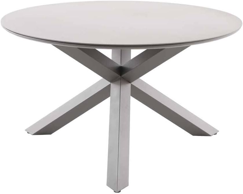 etevert - Table de jardin Oryon - 130cm ronde - 6 places, coloris café