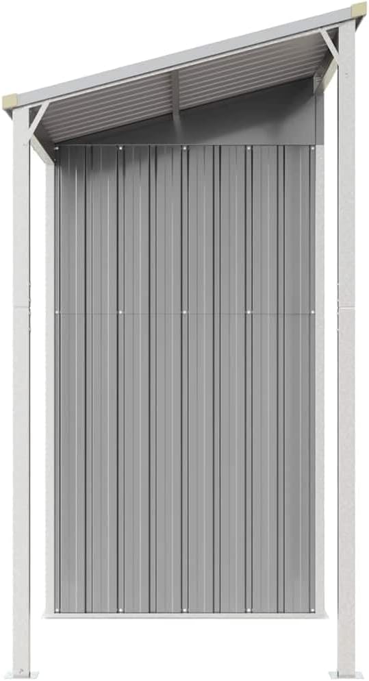 etevert Abri de Jardin avec Toit prolongé Gris Clair 277x107x181 cm, Maison & Jardin, Pelouses & Jardins, Vie en extérieur, Structures extérieures, Cabanes & abris de Jardin, Gris, (Poids 41.56KG)