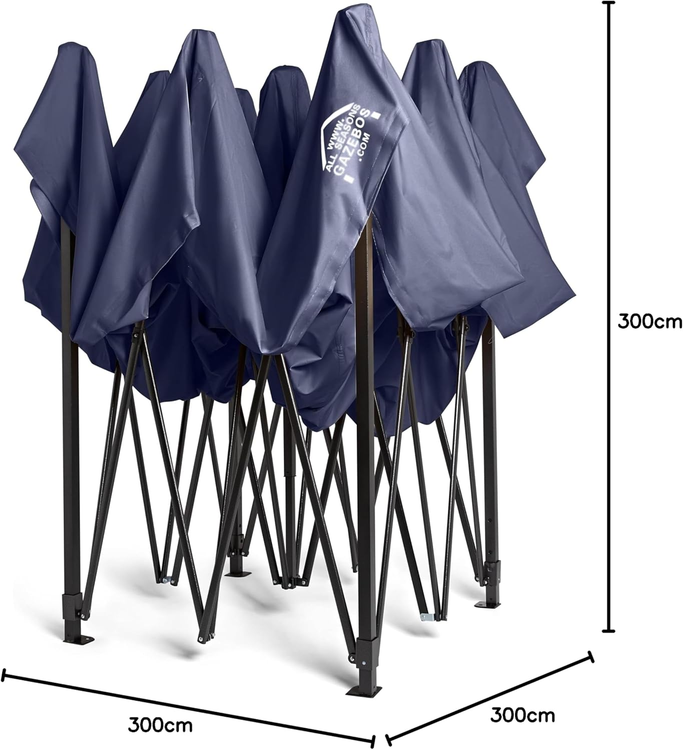 etevert - Tonnelle Pliante Série - 3x3m - Étanche, robuste, haute qualité, Bleu Marine