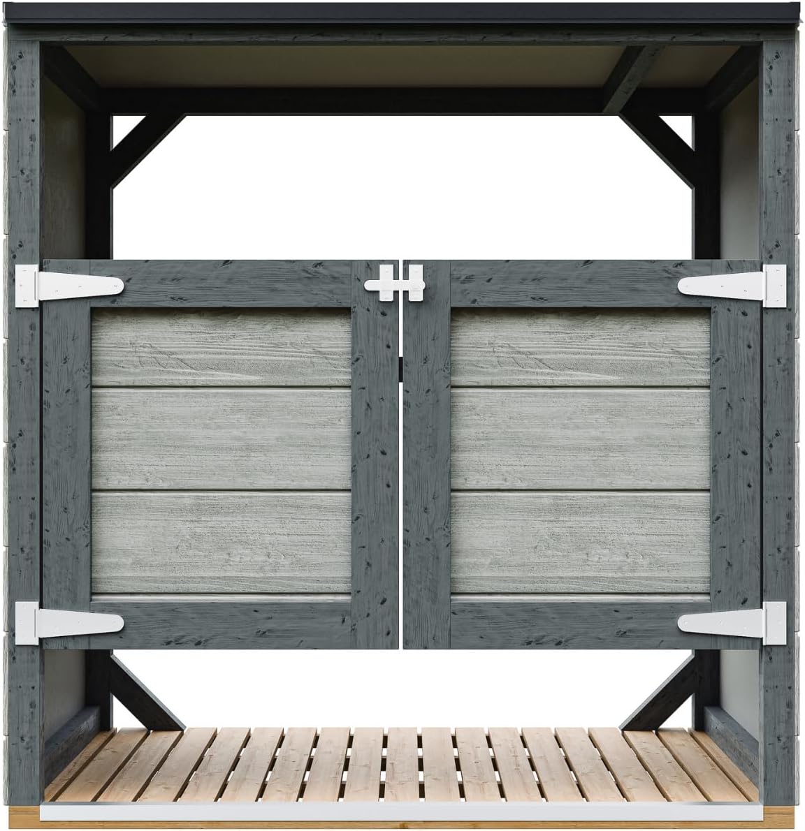 Abri de Jardin pour poubelles, Cache Poubelle extérieur 2x240L – Coffre de Rangement Exterieur, Armoire de Jardin, cabane de Jardin Exterieur – etevert M980A-TUNDRA Cavern