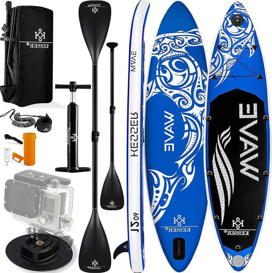 etevert® Set Sup Board Gonflable Stand Up Paddle Board Premium Surfboard Sports Aquatiques | 6 Pouces d'épaisseur | Accessoires complets | 130kg
