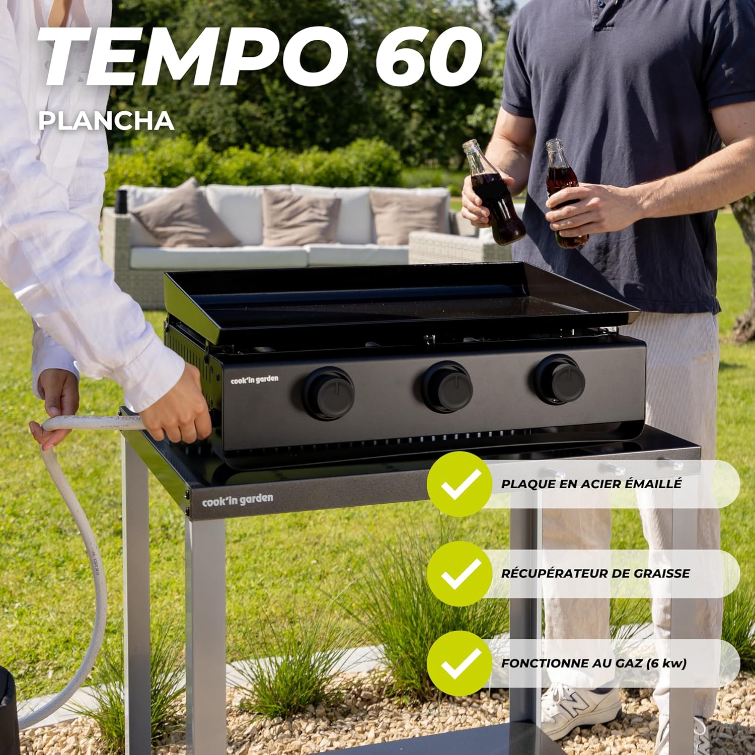 etevert - Tempo 3 brûleurs - 6 kW - acier émaillé - bac amovible