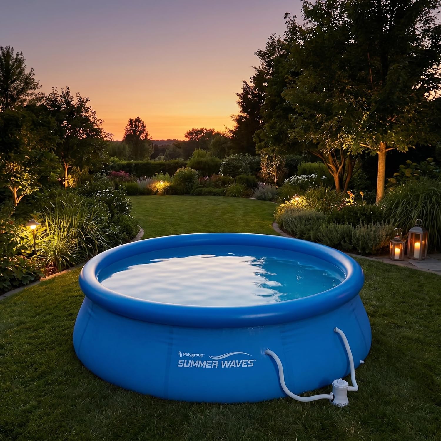 etevert Piscine de 366 x 91 cm, installation rapide, idéale pour la famille, avec pompe de filtration