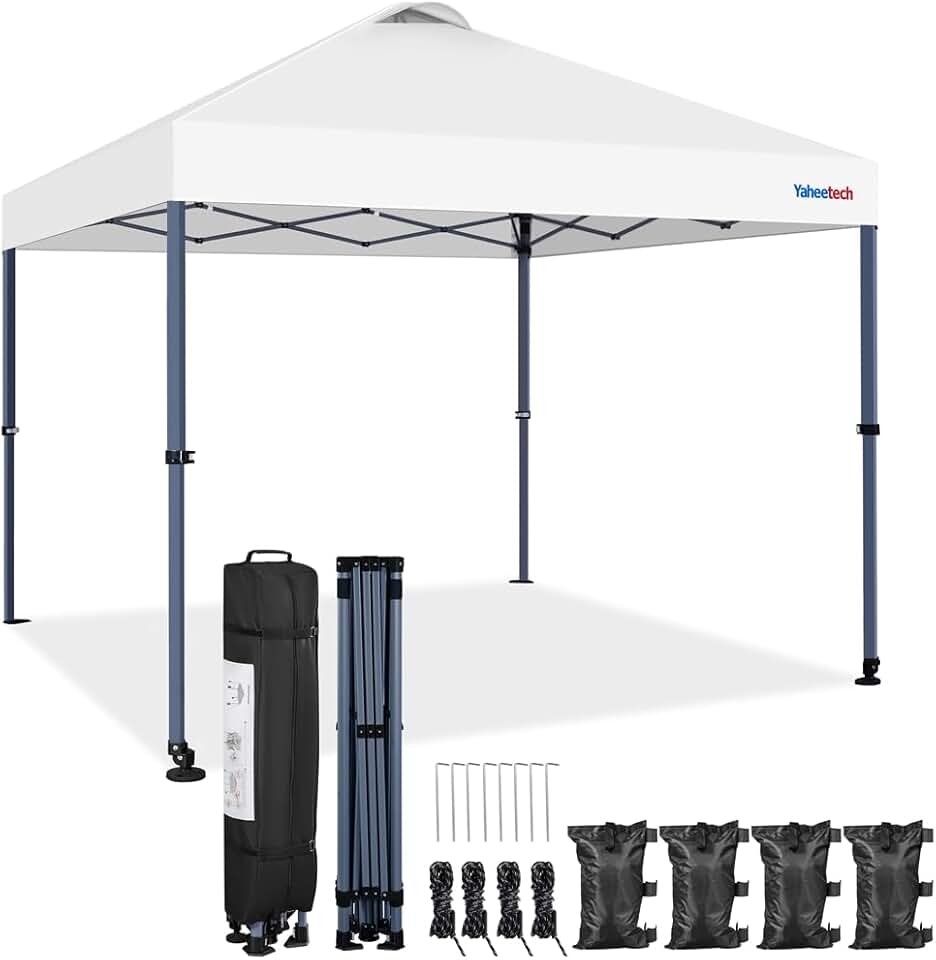 etevert - tonnelle pop-up 3x3m, UV 50+, transport, blanc