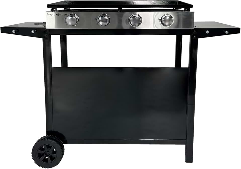 etevert - Plancha Mérida 4 brûleurs avec chariot - gaz - 78x41 cm