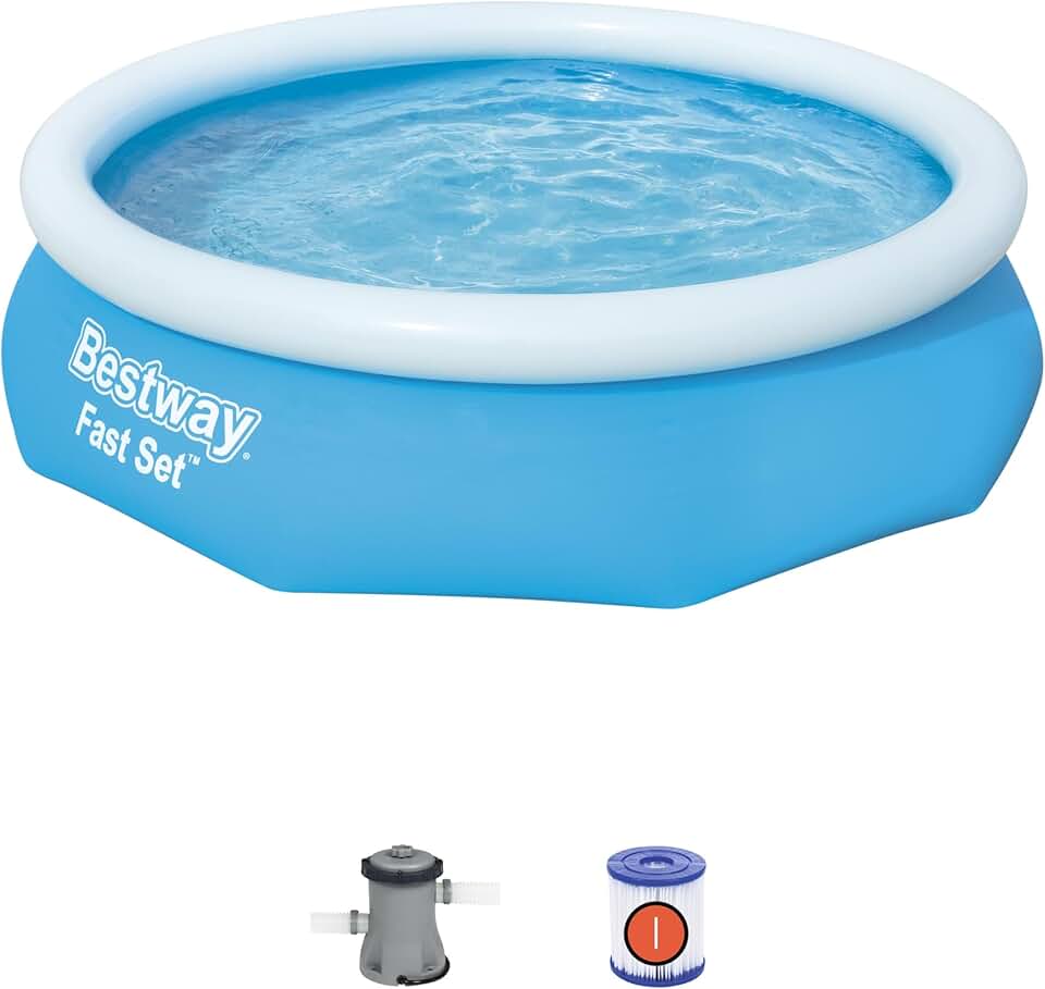 etevert 57270 Piscine Hors Sol Fast Set Ronde Diamètreètre 305 X 76 cm, Filtre à Cartouche