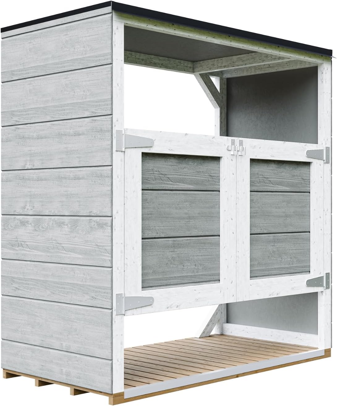 Abri de Jardin pour poubelles, Cache Poubelle extérieur 2x240L – Coffre de Rangement Exterieur, Armoire de Jardin, cabane de Jardin Exterieur – etevert M980A-TUNDRA Grey