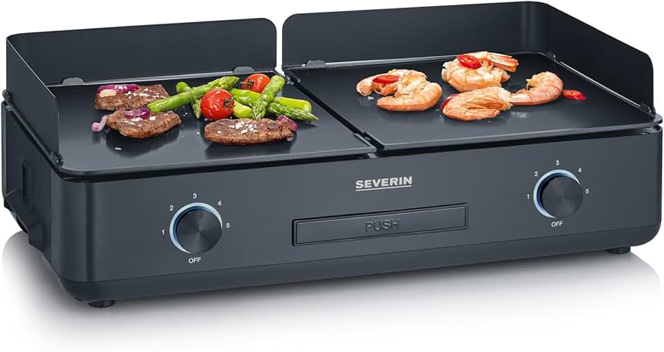 etevert - plancha électrique réglable 240°C, 2200W, surface céramique, PG 8569