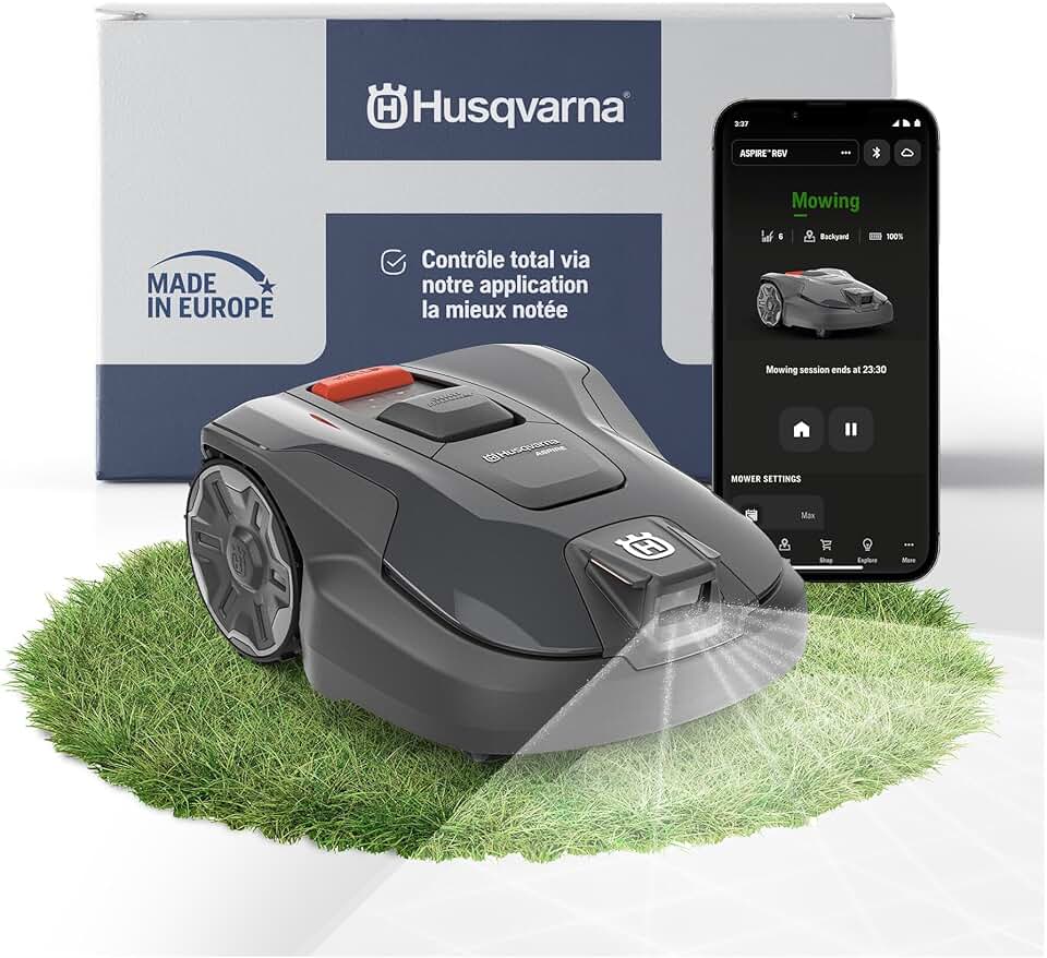 etevert - Automower Aspire R6V - jusqu'à 600m² - IA Vision, GPS, WiFi, tonte sans fil périphérique, Zones virtuelles, 