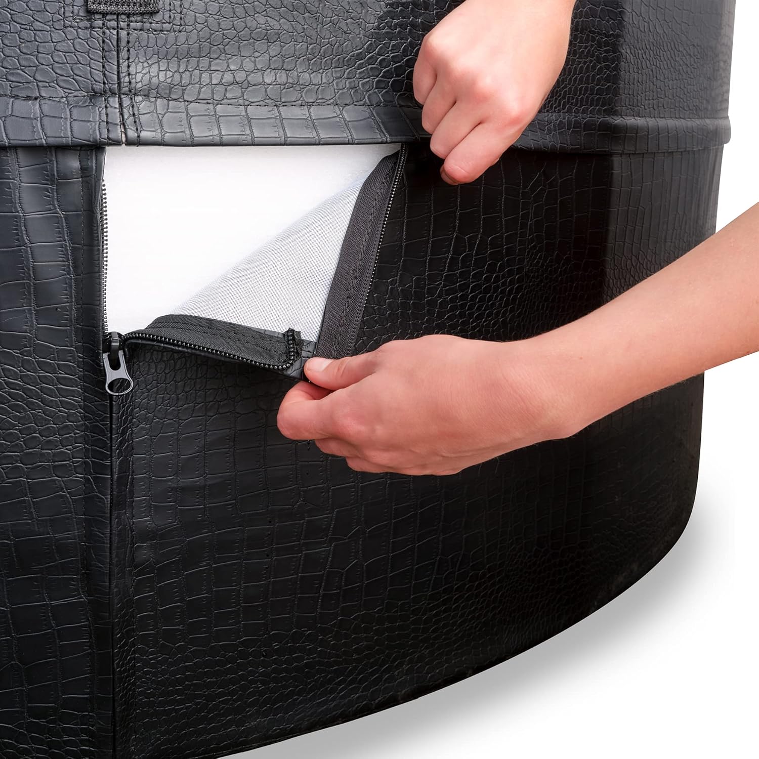 etevert - Leather Premium Spa extérieur 184x73cm - 4 places, chauffage, 120 jets air