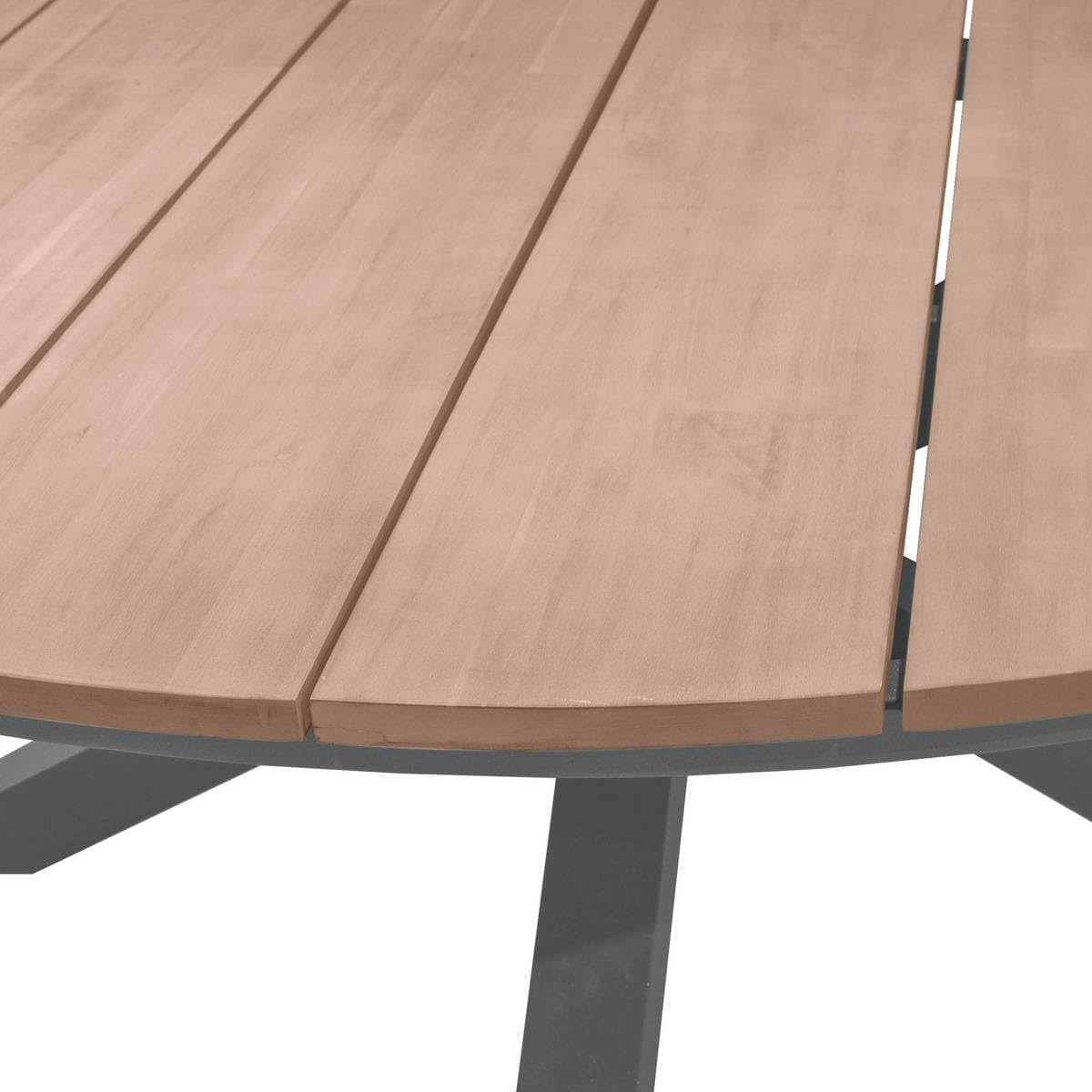 etevert - Oriengo table ronde 8 places - aluminium acacia - Gris Graphite