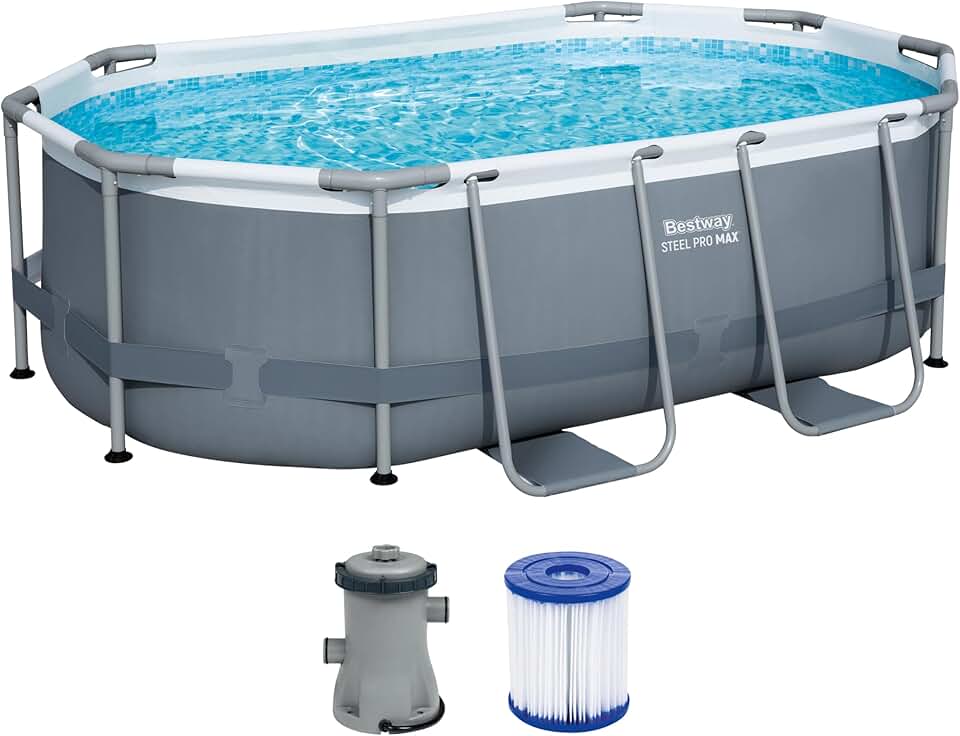 etevert - Steel Pro Max piscine hors sol, 305x200x84cm, gris