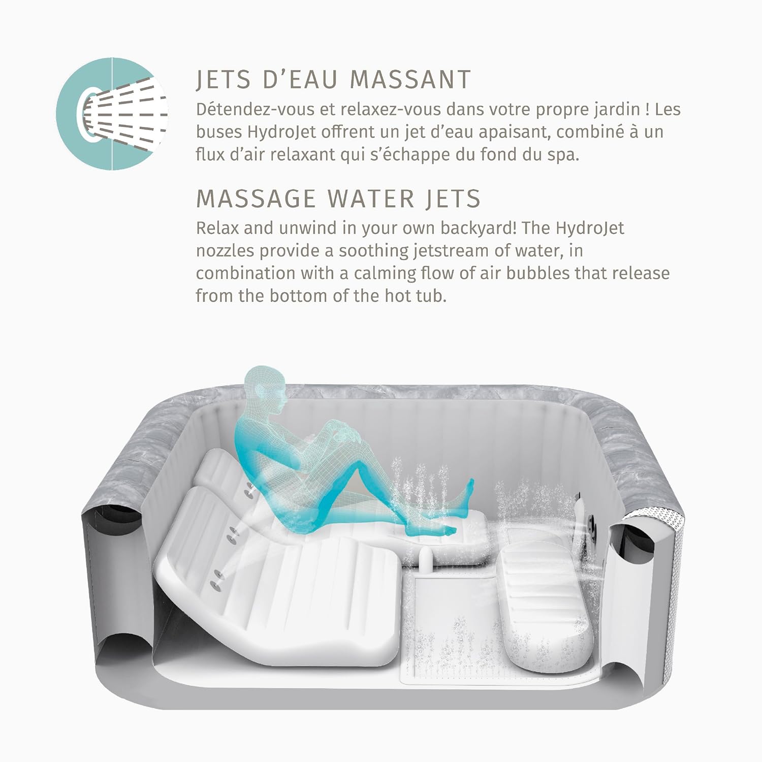 etevert - Spa Comfy 5p - 293x230x71cm - 10 hydrojets, WiFi