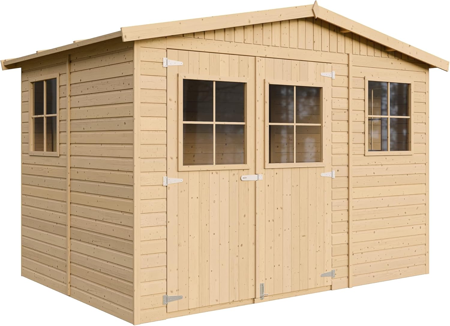 Abri de Jardin en Bois Exterieur avec Les PLANCHERS IMPRÉGNÉ- Cabane de Jardin en Pin/épicéa-H226x324x216 cm/6m2- Construction de Panneaux- Rangement pour vélos, Remise à Outils- etevert M334+M334G