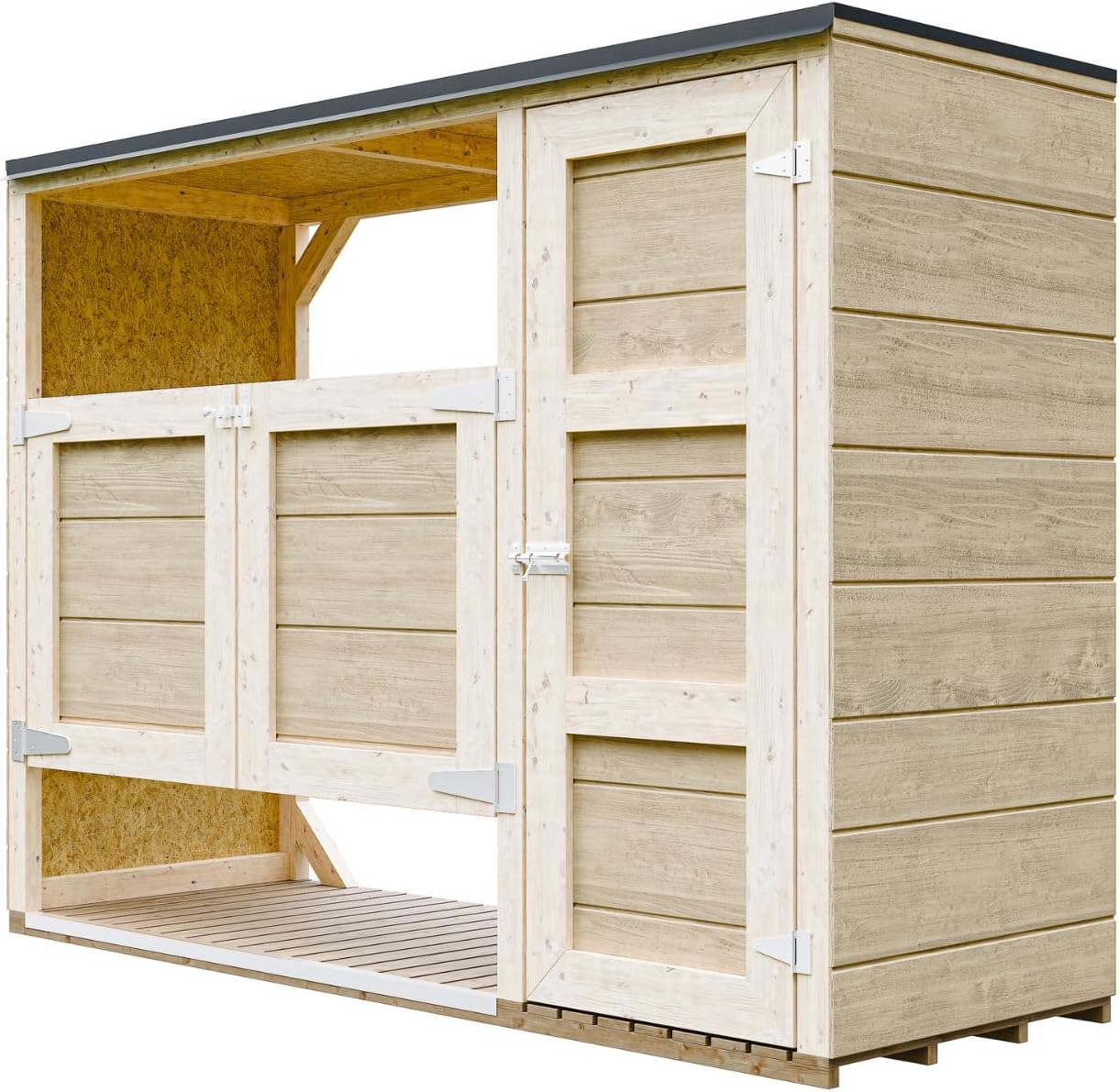 Abri de Jardin pour poubelles, Cache Poubelle extérieur 2x240L – Coffre de Rangement Exterieur, Armoire de Jardin, cabane de Jardin Exterieur – etevert M981A