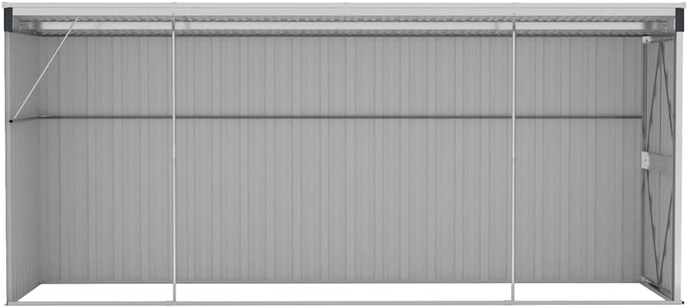 etevert Abri de Jardin Mural Anthracite 118x382x178 cm Acier,Structures extérieures, Cabanes & abris de Jardin,316231
