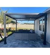 etevert Pergola Bioclimatique en Aluminium 3 x 4,25 m, Tonnelle de Jardin Exterieur Imperméab...