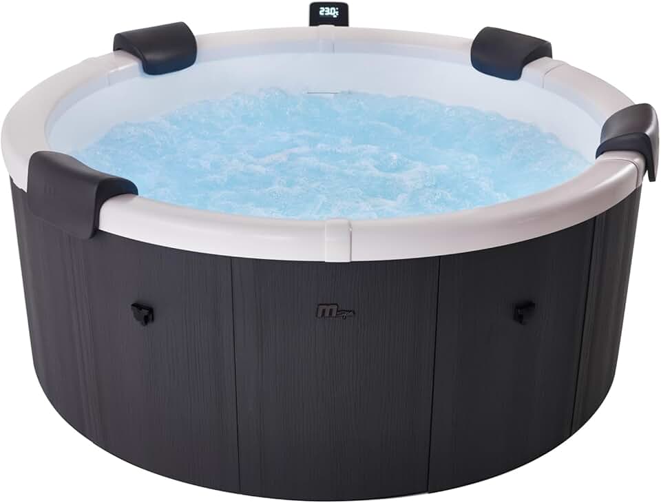 etevert - Denver série - Ø182 cm - 6 places, jets air/eau, effet bois, filtres inclus