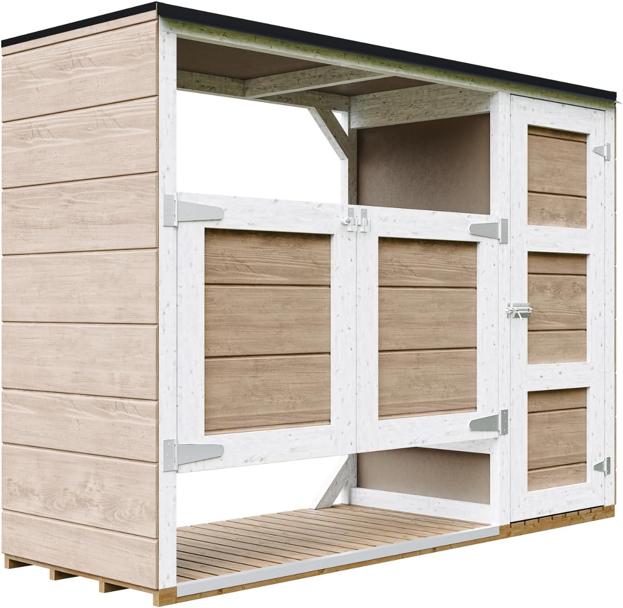 Abri de Jardin pour poubelles, Cache Poubelle extérieur 2x240L – Coffre de Rangement Exterieur, Armoire de Jardin, cabane de Jardin Exterieur – etevert M981A-TERRA Brown