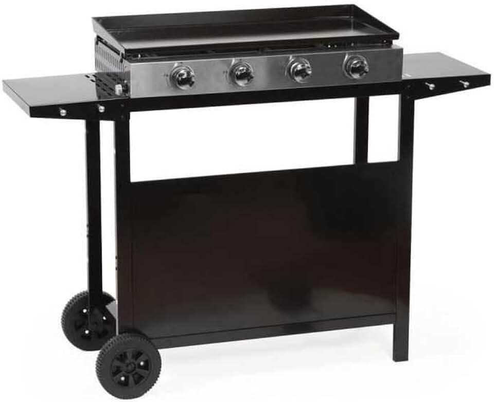 etevert - MERIDA série - 75x35 cm - 4 feux gaz, chariot, acier - GARDENMAXMERIDA