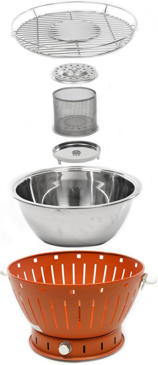 etevert - Barbecue portable sans fumée - 35cm diamètre - charbon de bois