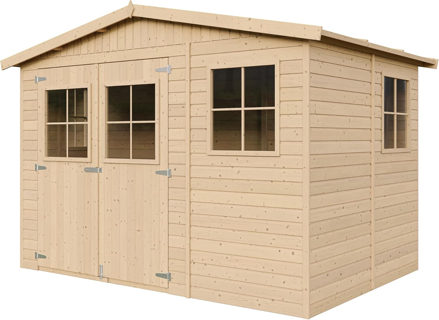Abri de Jardin en Bois Exterieur avec Les PLANCHERS IMPRÉGNÉ- Cabane de Jardin en Pin/épicéa-H226x324x216 cm/6m2- Construction de Panneaux- Rangement pour vélos, Remise à Outils- etevert M334+M334G