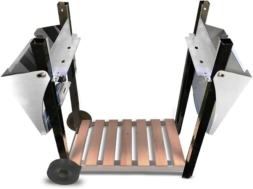 etevert - Chariot plancha Aquitaine Pro - inox/bois, roulettes, dessertes latérales - 8477
