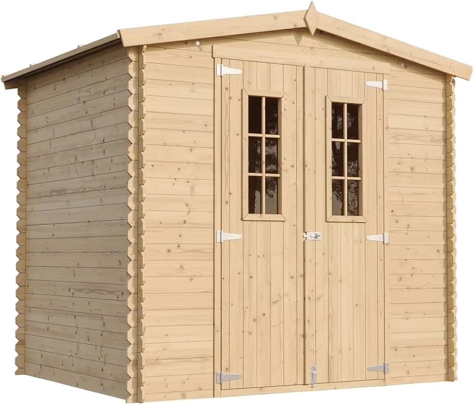 etevert - abri de jardin bois 236x226x218 cm, plancher inclus, M369C+M369G