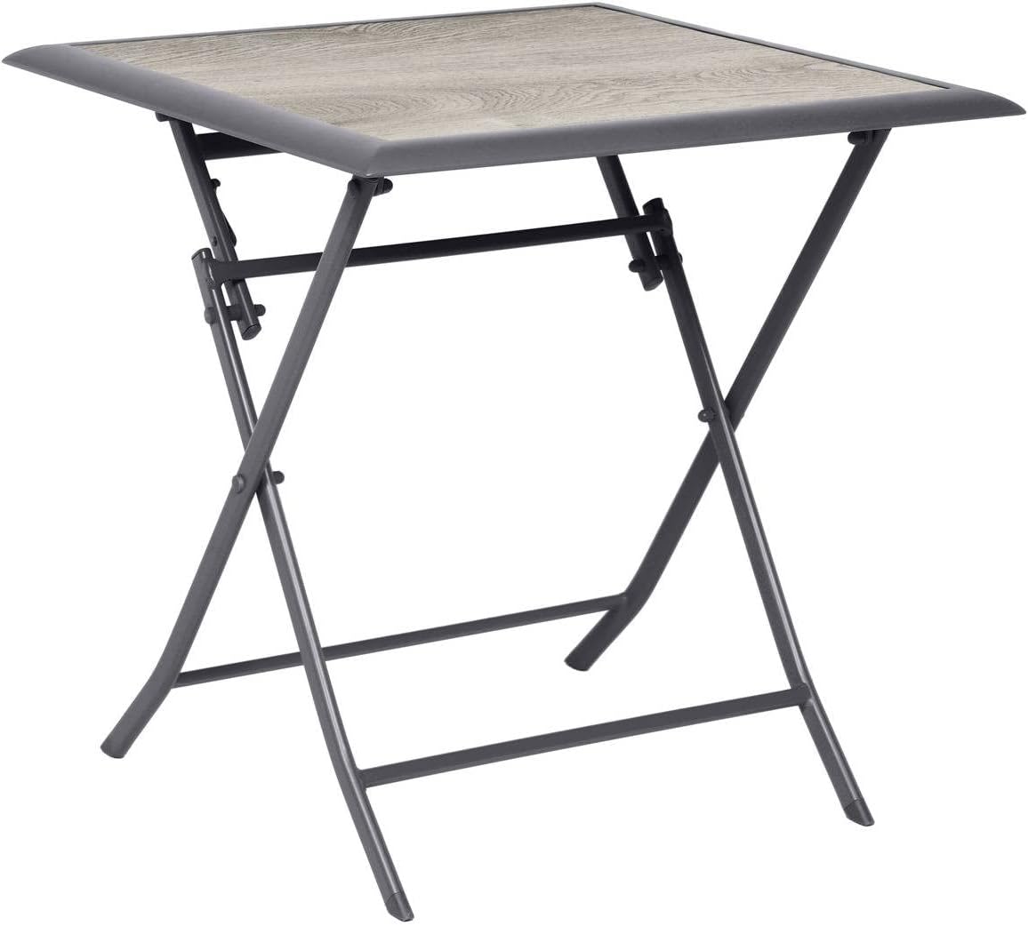 etevert - Azua table pliante carrée 2 places gris aluminium