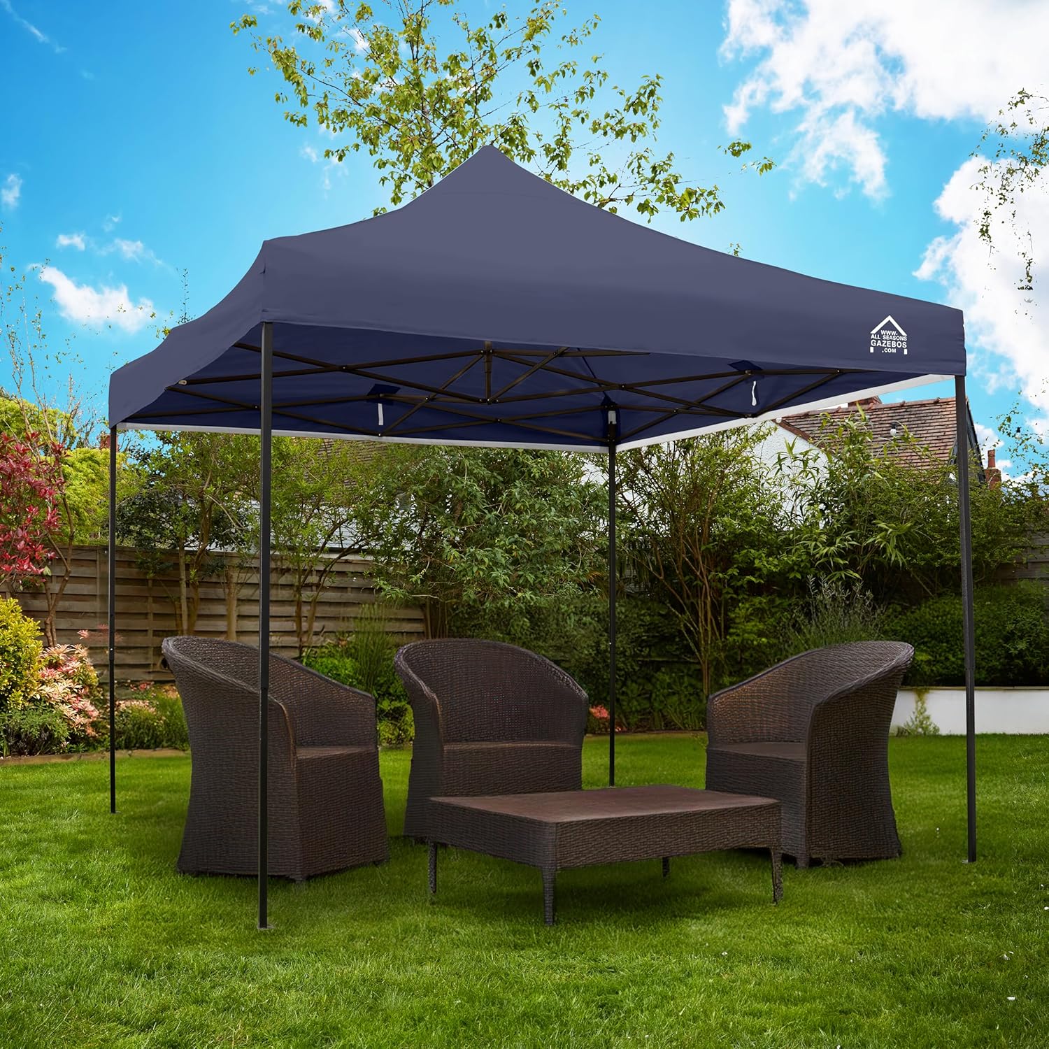 etevert - Tonnelle Pliante Série - 3x3m - Étanche, robuste, haute qualité, Bleu Marine
