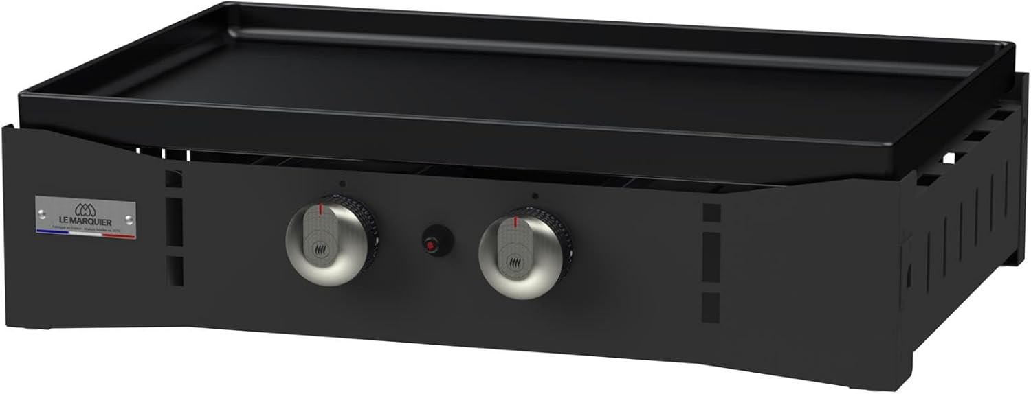 Marque - etevert Plancha Ora Gaz - 260 Noire - Plancha gaz robuste et compacte, surface de cuisson large.