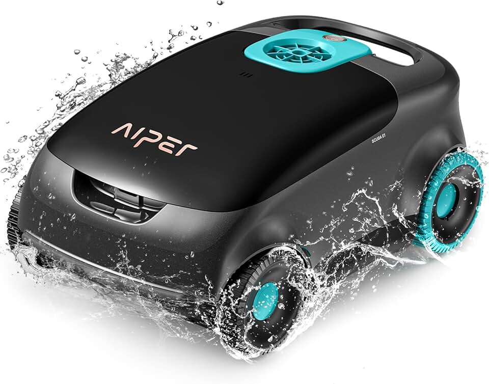 etevert - Robot piscine sans fil - 100-130 min autonomie, filtration avancée, stationnement auto
