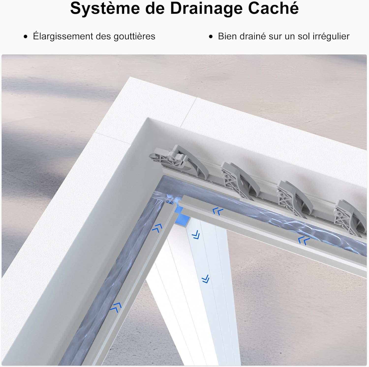 etevert - pergola bioclimatique - 4,24x3m - aluminium, stores enrouleurs, lames orientables