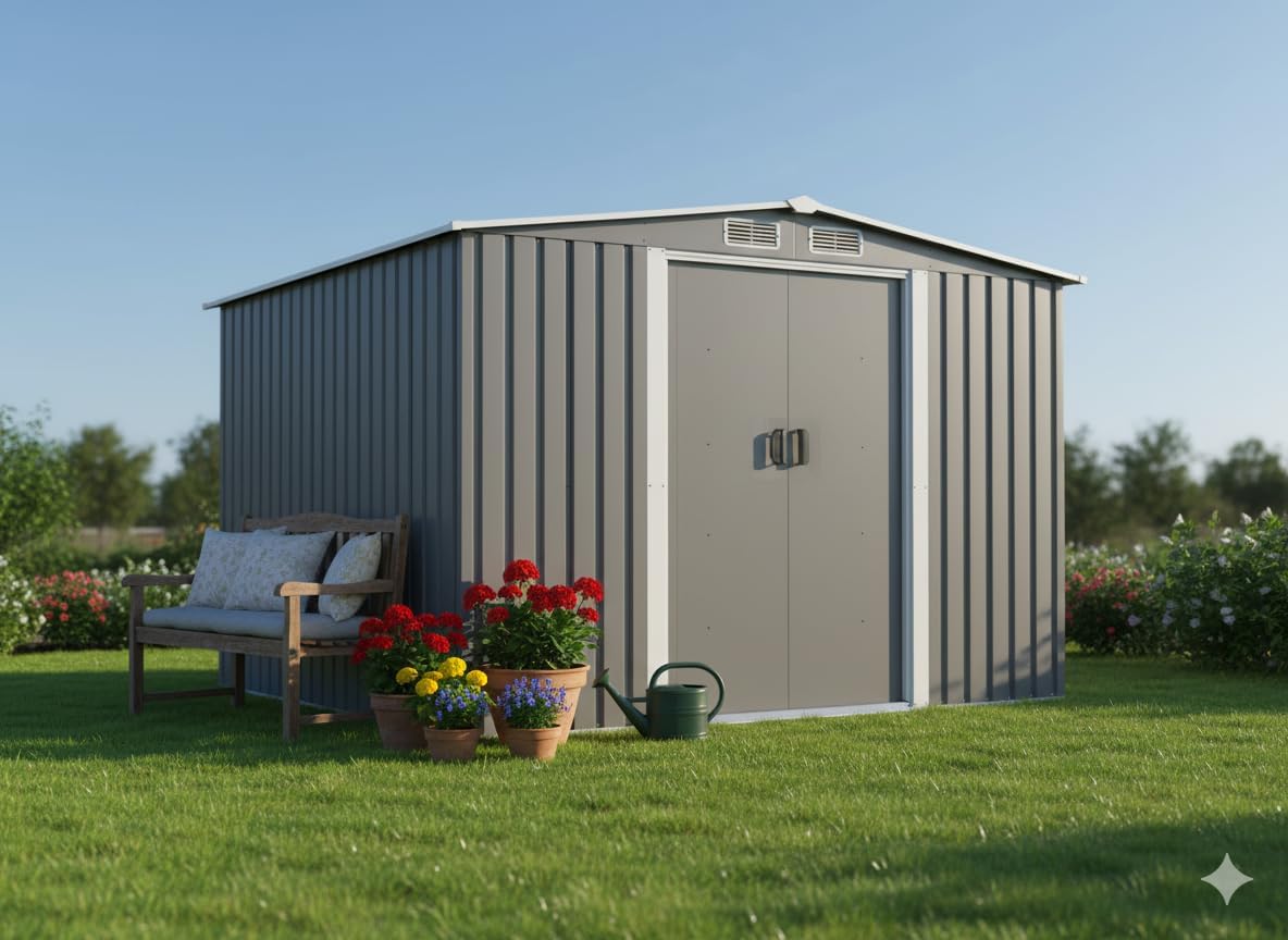 etevert - Jura - 6.66 m² - Abri métal robuste rangement jardin