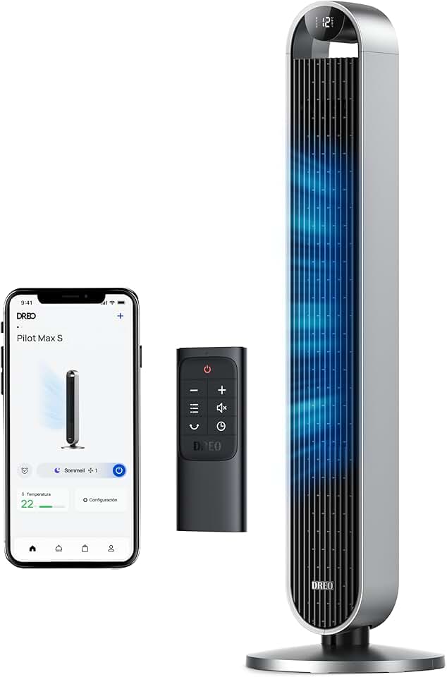 etevert - Pilot Max - colonne 96cm, WiFi, Alexa, 12 vitesses, 25dB