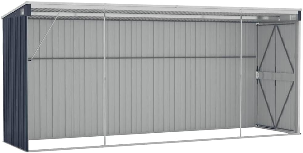 etevert Abri de Jardin Mural Anthracite 118x382x178 cm Acier,Maison & Jardin, Pelouses & Jardins, Vie en extérieur, Structures extérieures, Cabanes & abris de Jardin, Anthracite (Poids 47.9KG)