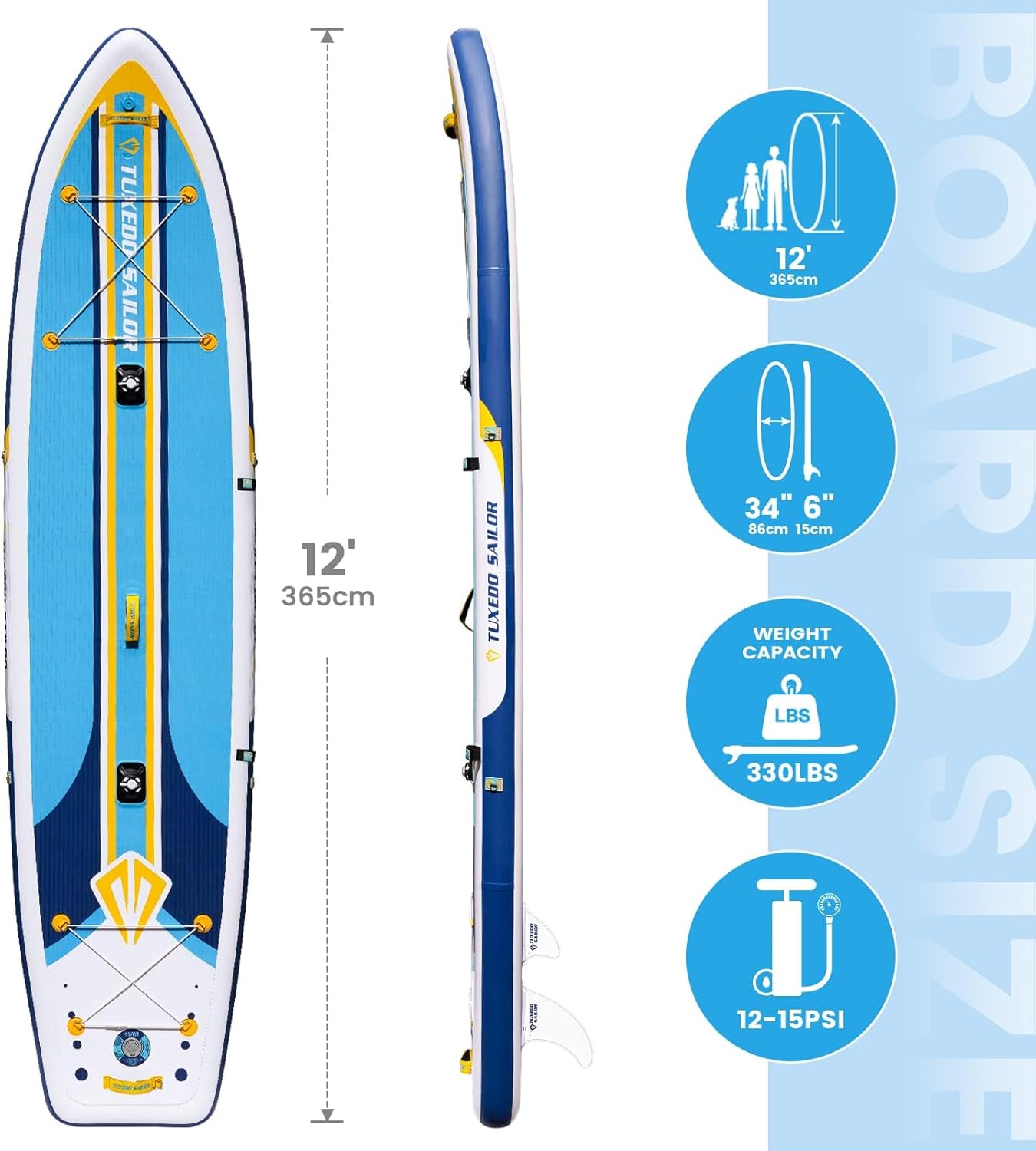 etevert - Paddle gonflable adulte - sup 320x80x15cm - planche stable, accessoires complets